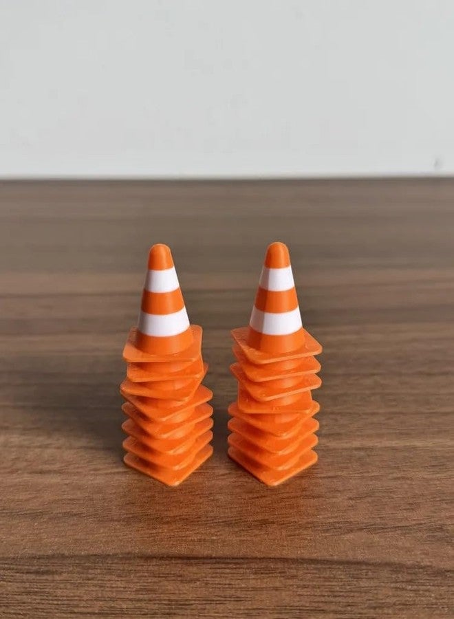 Beoals Mini Traffic Cones for RC Cars, Orange and White Striped, Scale Model Accessories (Pack of 1 Pices 16) - Image 3